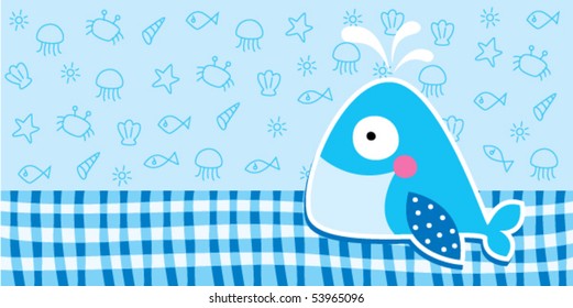 baby whale bookmark