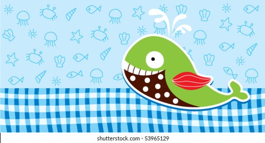 baby whale bookmark