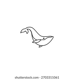Baby whale icon flat vector design.