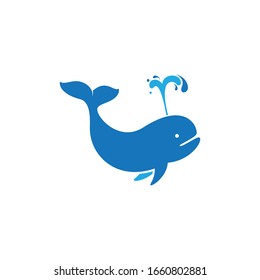 Baby whale icon logo creative vector illustration