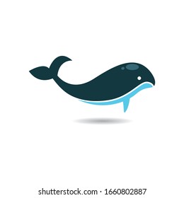 Baby whale icon logo creative vector illustration