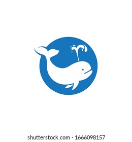 Baby whale icon logo creative vector illustration