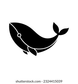 Baby whale icon vector. Whale illustration sign. Sperm whale symbol. Sea life logo.