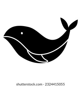 Baby whale icon vector. Whale illustration sign. Sperm whale symbol. Sea life logo.