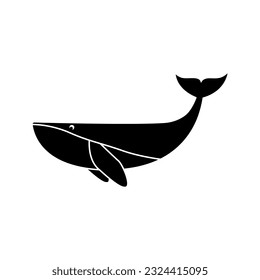 Baby whale icon vector. Whale illustration sign. Sperm whale symbol. Sea life logo.