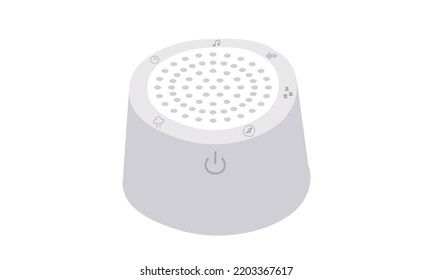 Baby white noise machine clipart. White noise generator machine flat vector illustration. Baby sleep white noise lullabies for newborn cartoon style icon. Baby shower, newborn and nursery concept