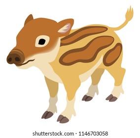 Baby Wild Boar, 2019 Japanese Zodiac Sign - faces the left