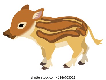 Baby Wild Boar, 2019 Japanese Zodiac Sign - Side View