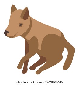 Baby wild dog icon isometric vector. Animal mammal. Safari predator