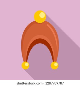 Baby winter hat icon. Flat illustration of baby winter hat vector icon for web design