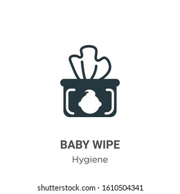 Baby Wipe Glyph Icon Vector On White Background. Flat Vector Baby Wipe Icon Symbol Sign From Modern Hygiene Collection For Mobile Concept And Web Apps Design.