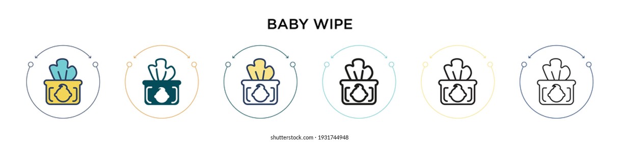 Baby Wipe Icon In Filled, Thin Line, Outline And Stroke Style. Vector Illustration Of Two Colored And Black Baby Wipe Vector Icons Designs Can Be Used For Mobile, Ui, Web