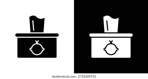 ícone de toalhete bebê ilustração Vetor plano. Símbolos simples em preto