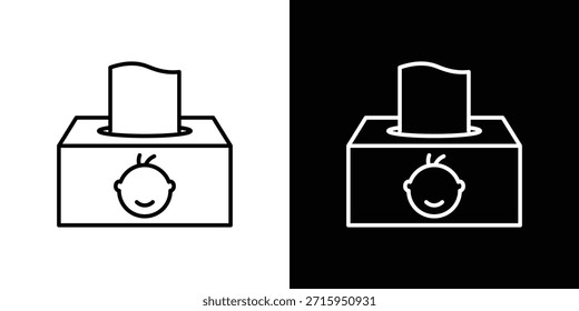 Icono de la toallita del bebé. Símbolo plano simple. Ilustración de pictograma de contorno negro perfecto