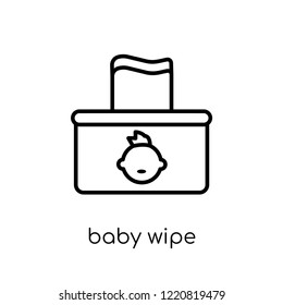 baby wipe icon. Trendy modern flat linear vector baby wipe icon on white background from thin line Hygiene collection, outline vector illustration