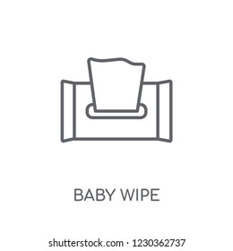 baby wipe linear icon. Modern outline baby wipe logo concept on white background from Hygiene collection. Suitable for use on web apps, mobile apps and print media.