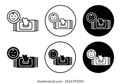 baby wipe vector icon set collection. baby wipe Outline flat Icon.