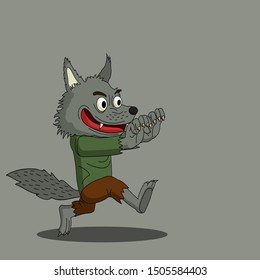 baby wolf monster character vector design, halloween vector design.
