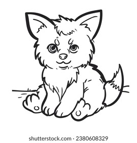 Lobo. Estilo de esquema de diseño simple. Colorear la página del libro y el coloreado. Caricatura. Puedes cambiar el color que quieras. Ilustraciones vectoriales.