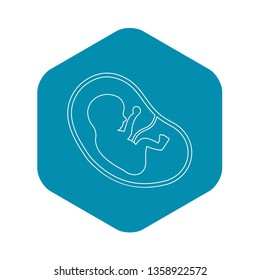 Baby in womb icon. Outline illustration of baby in womb vector icon for web