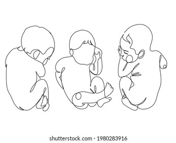 26 Baby in womb one line drawn Stock Illustrations, Images & Vectors ...