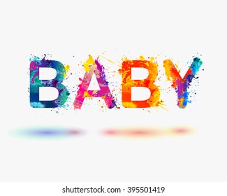 BABY. Word written spray paint