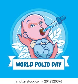 Ilustración del vector del Día Mundial de la Polio del Bebé