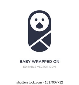 baby wrapped on swaddling clothes icon on white background. Simple element illustration from People concept. baby wrapped on swaddling clothes icon symbol design.