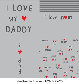 BABY WRITING FOR CLOTHES WITH LOVE TO MAMAE AND DADDY