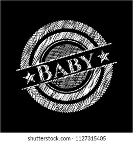 Baby written with chalkboard texture