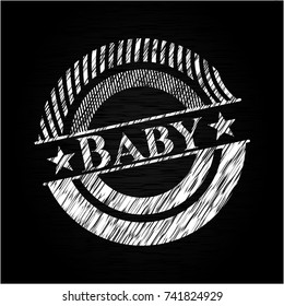 Baby written with chalkboard texture