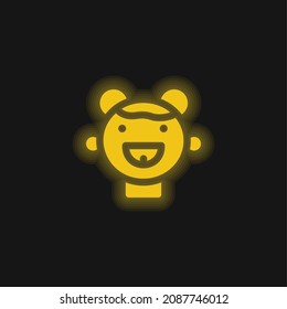 Baby yellow glowing neon icon