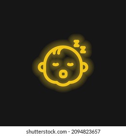 Baby yellow glowing neon icon