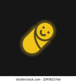 Baby yellow glowing neon icon