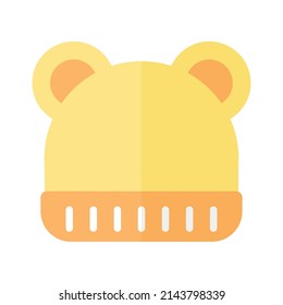 baby yellow wool hat icon