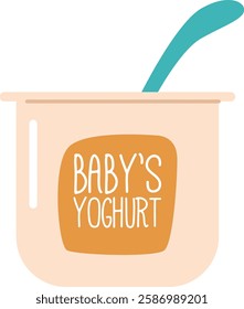 Baby yogurt plastic cup vector illustration