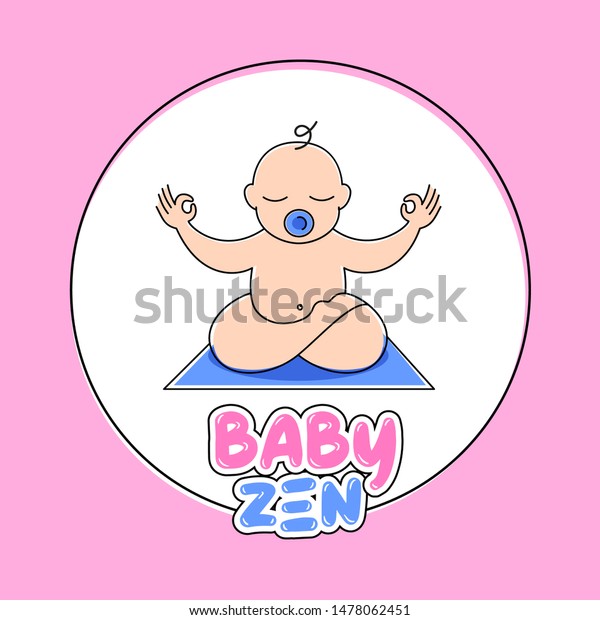 Baby Zen Logo Design Template Emblem Stock Vector Royalty Free