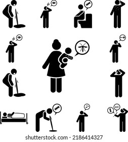 Baby, zika, aedes, woman icon in a collection with other items