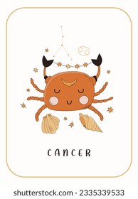 Baby Zodiac Sign Scorpio. Cute vector astrology character.