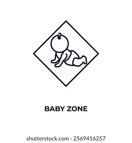 baby zone outline icon. Linear vector from people concept. Thin line baby zone icon isolated on white background