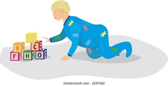 Baby-boy with blocks