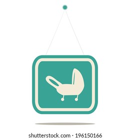 baby-carriage sign, vector.