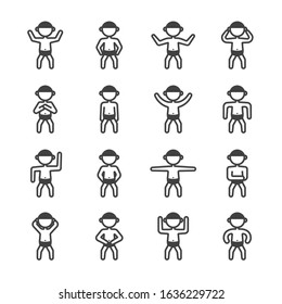 Baby,Child,Aerobics icon set/Flat icon set design, Out line vector icon set for design.