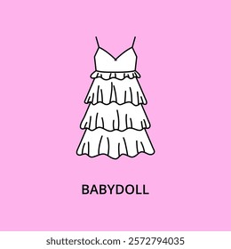 Babydoll dress vector icon editable stroke