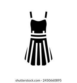 babydoll dress vintage fashion glyph icon vector. babydoll dress vintage fashion sign. isolated symbol illustration