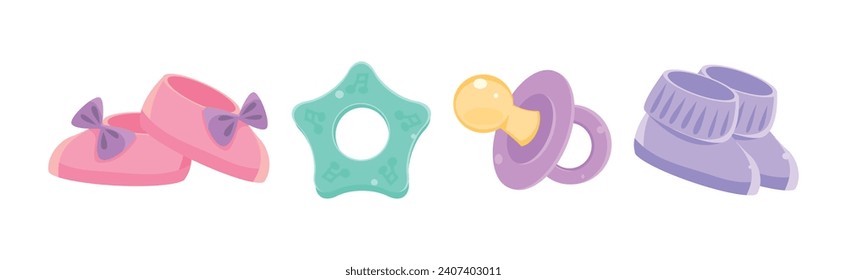 Babyhood Object and Different Items for Playing Vector Set