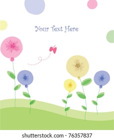 Babyish looking abstract floral background design