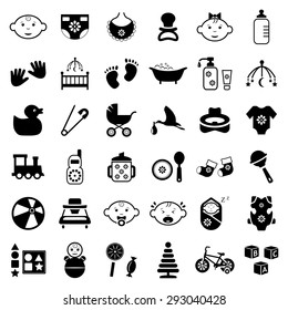 Baby,kids and toys vector icon set