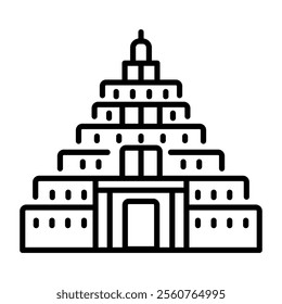 Babylon architecture icon in line style 