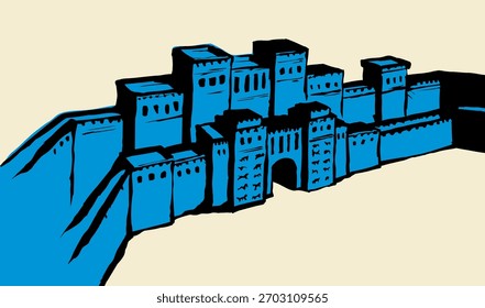 Babylonian Gate. Vector drawing scene